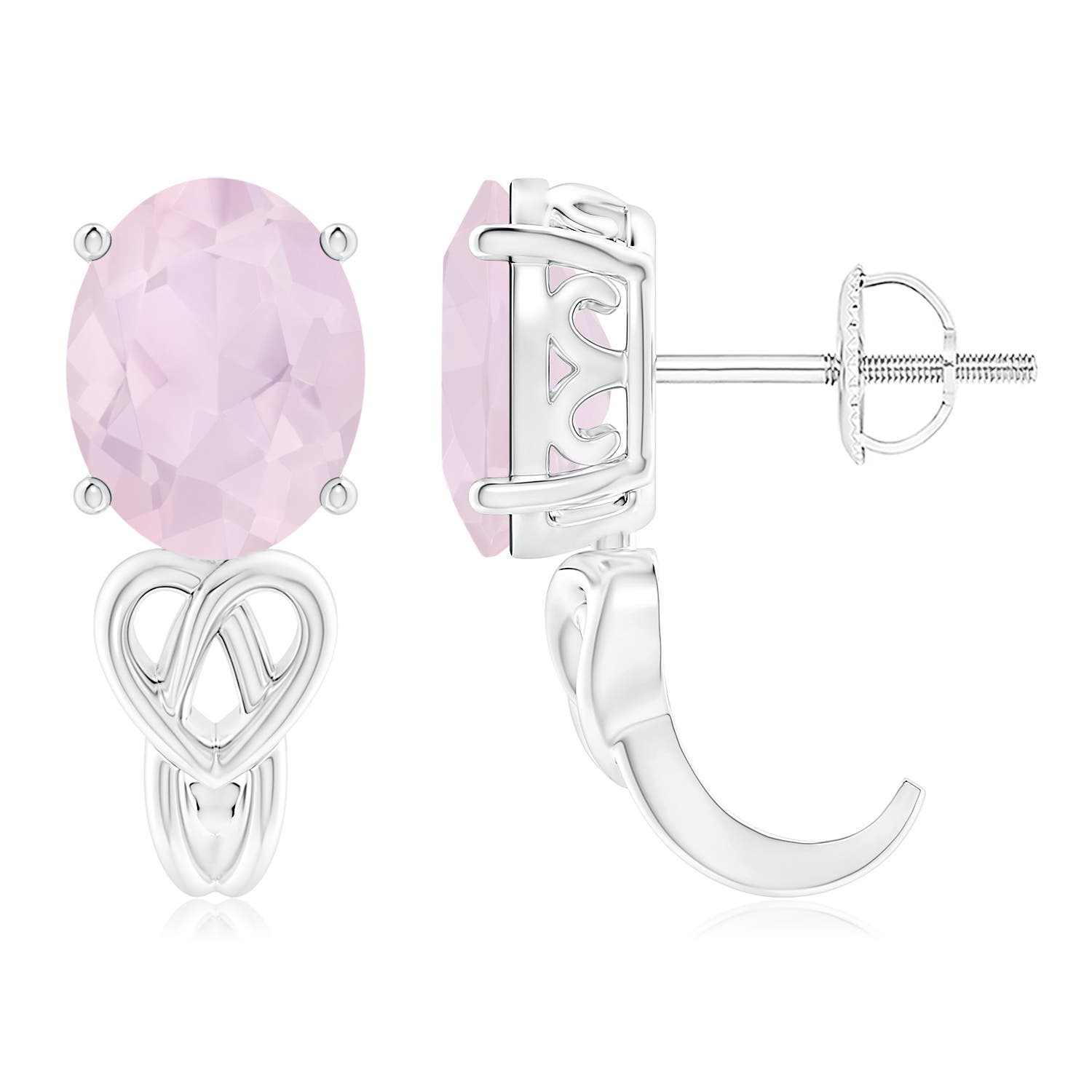 A - Rose Quartz / 3.04 CT / 14 KT White Gold