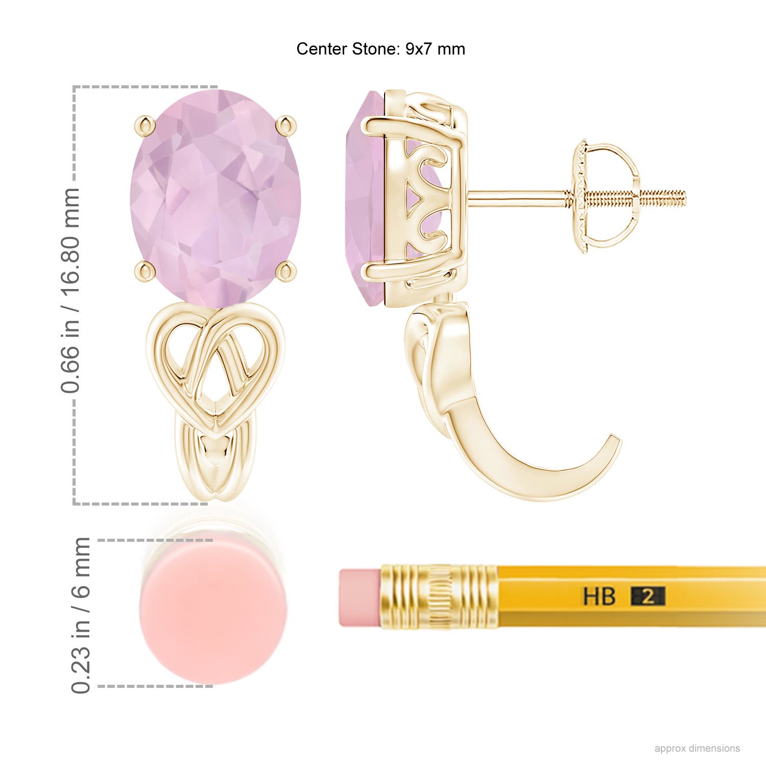 AAA - Rose Quartz / 3.04 CT / 14 KT Yellow Gold