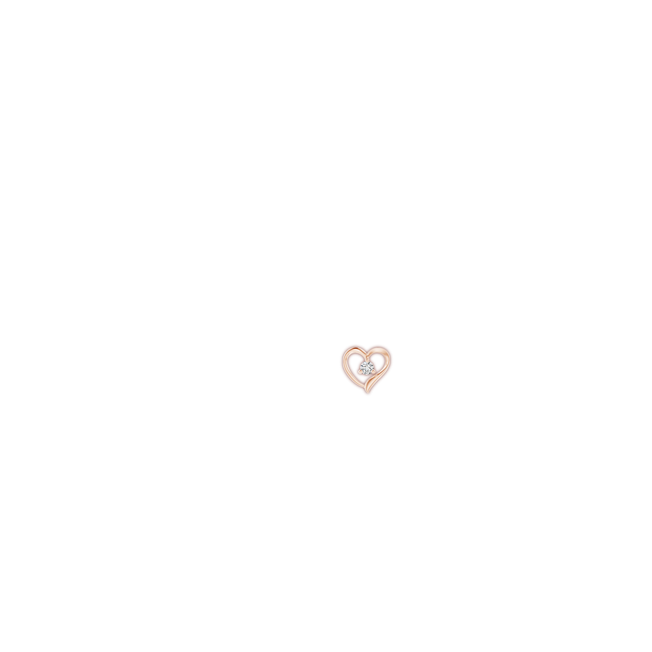 4.1mm HSI2 Prong-Set Round Diamond Open Heart Stud Earrings in Rose Gold ear