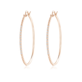 1.3mm GVS2 Classic Round Diamond Hoop Earrings in Rose Gold