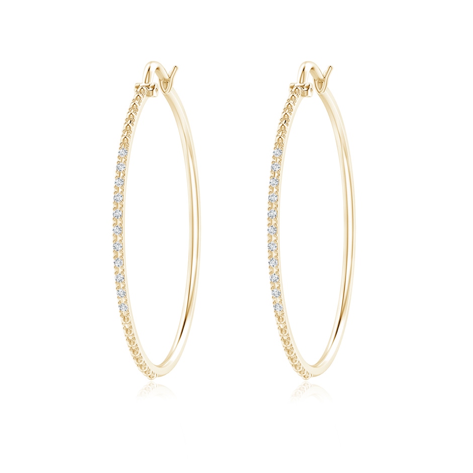 1.3mm GVS2 Classic Round Diamond Hoop Earrings in Yellow Gold 