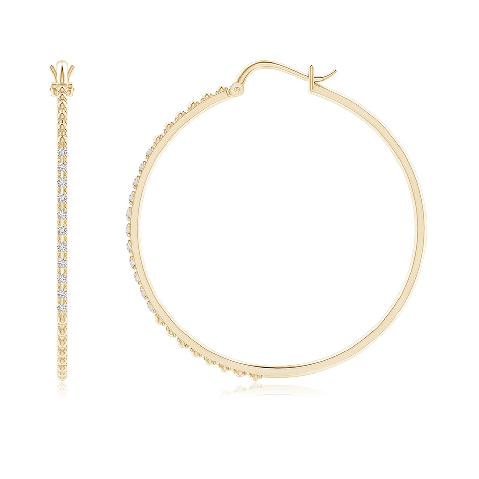 1.3mm HSI2 Classic Round Diamond Hoop Earrings in Yellow Gold side-1