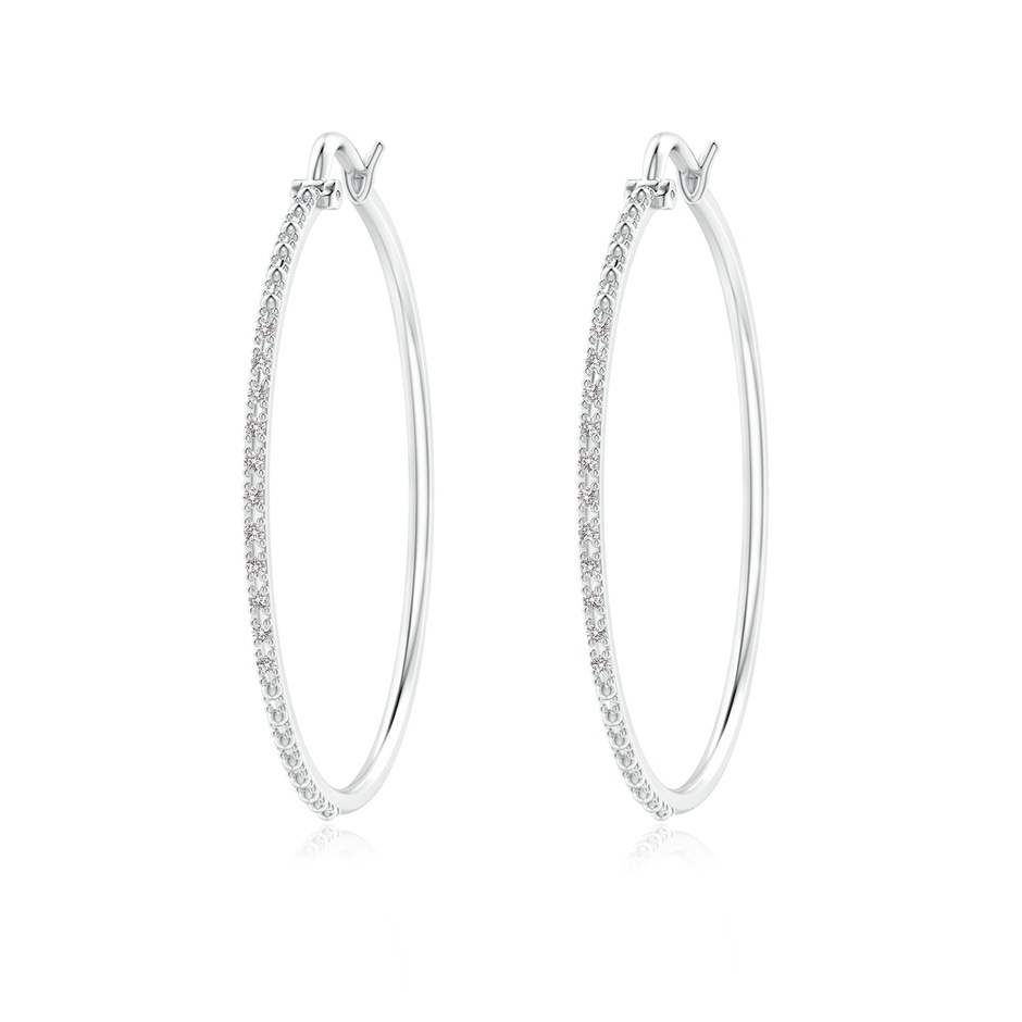 1.3mm IJI1I2 Classic Round Diamond Hoop Earrings in P950 Platinum 
