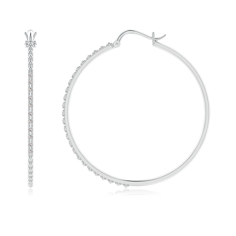 1.3mm IJI1I2 Classic Round Diamond Hoop Earrings in P950 Platinum side-1