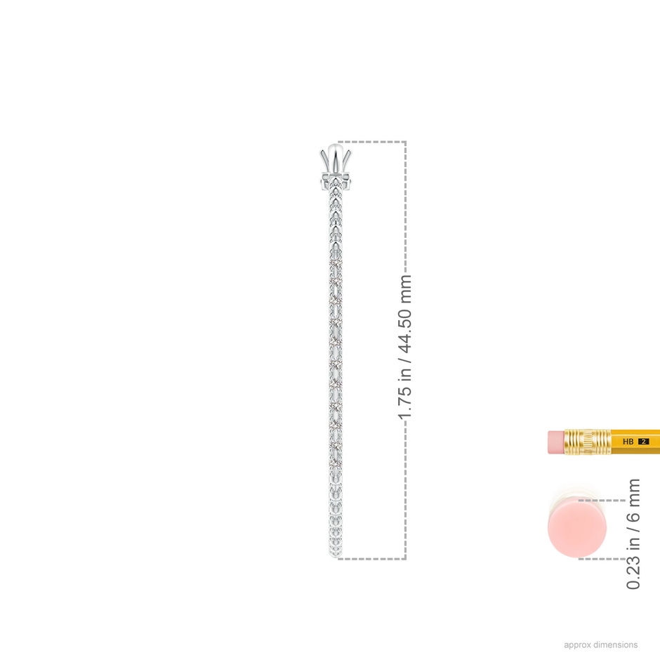 1.3mm IJI1I2 Classic Round Diamond Hoop Earrings in P950 Platinum ruler