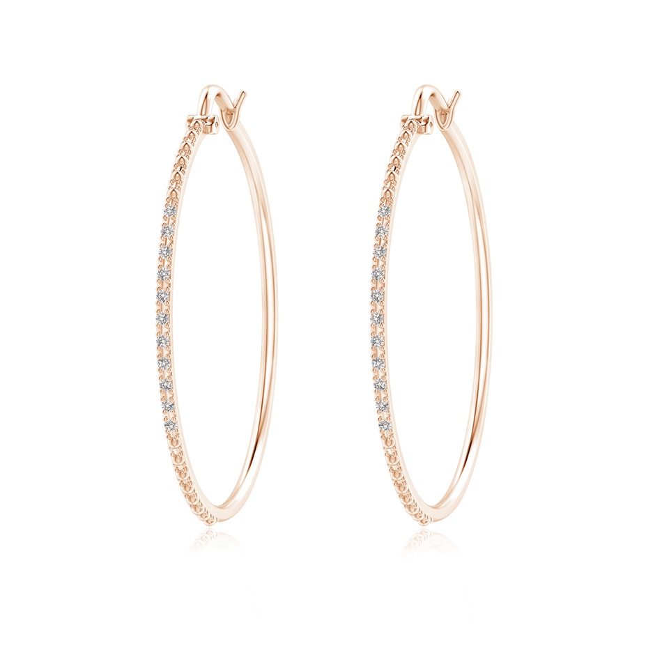 1.3mm IJI1I2 Classic Round Diamond Hoop Earrings in Rose Gold 