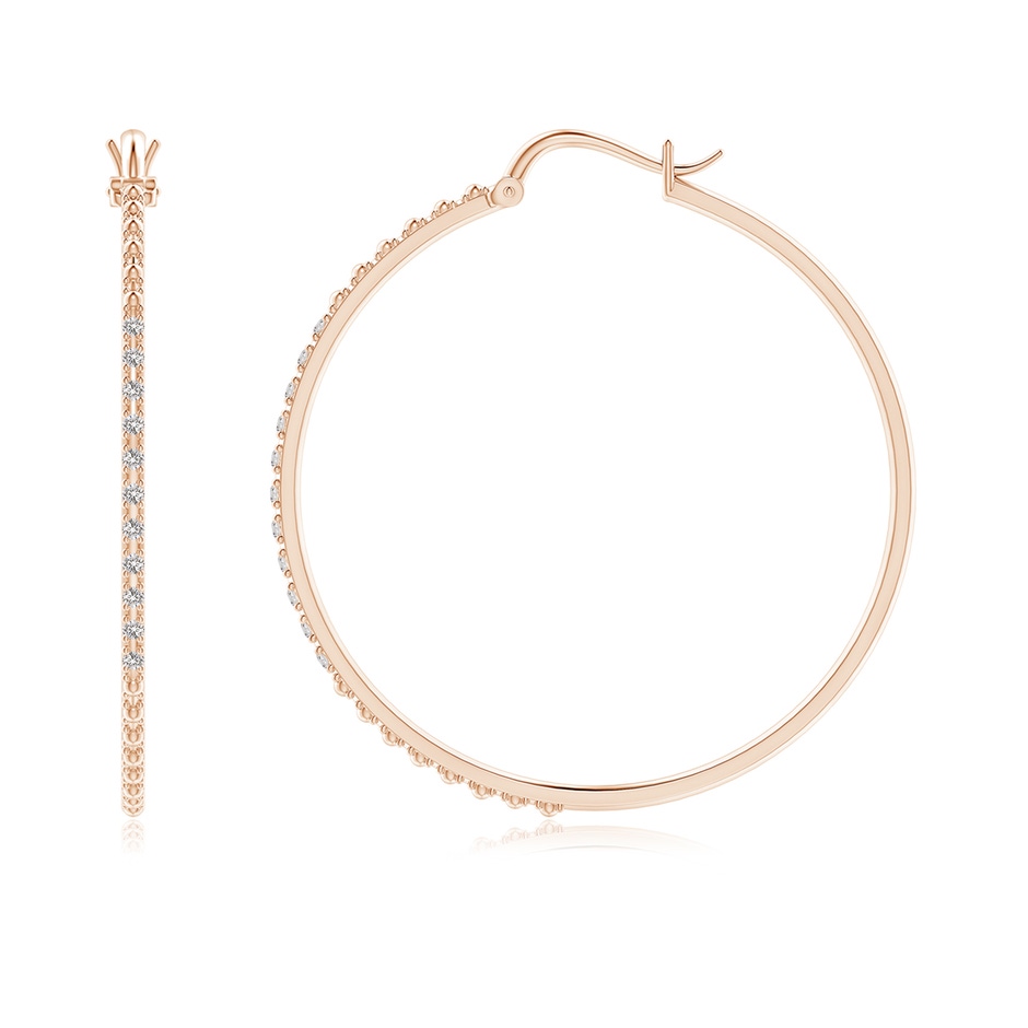 1.3mm IJI1I2 Classic Round Diamond Hoop Earrings in Rose Gold side-1