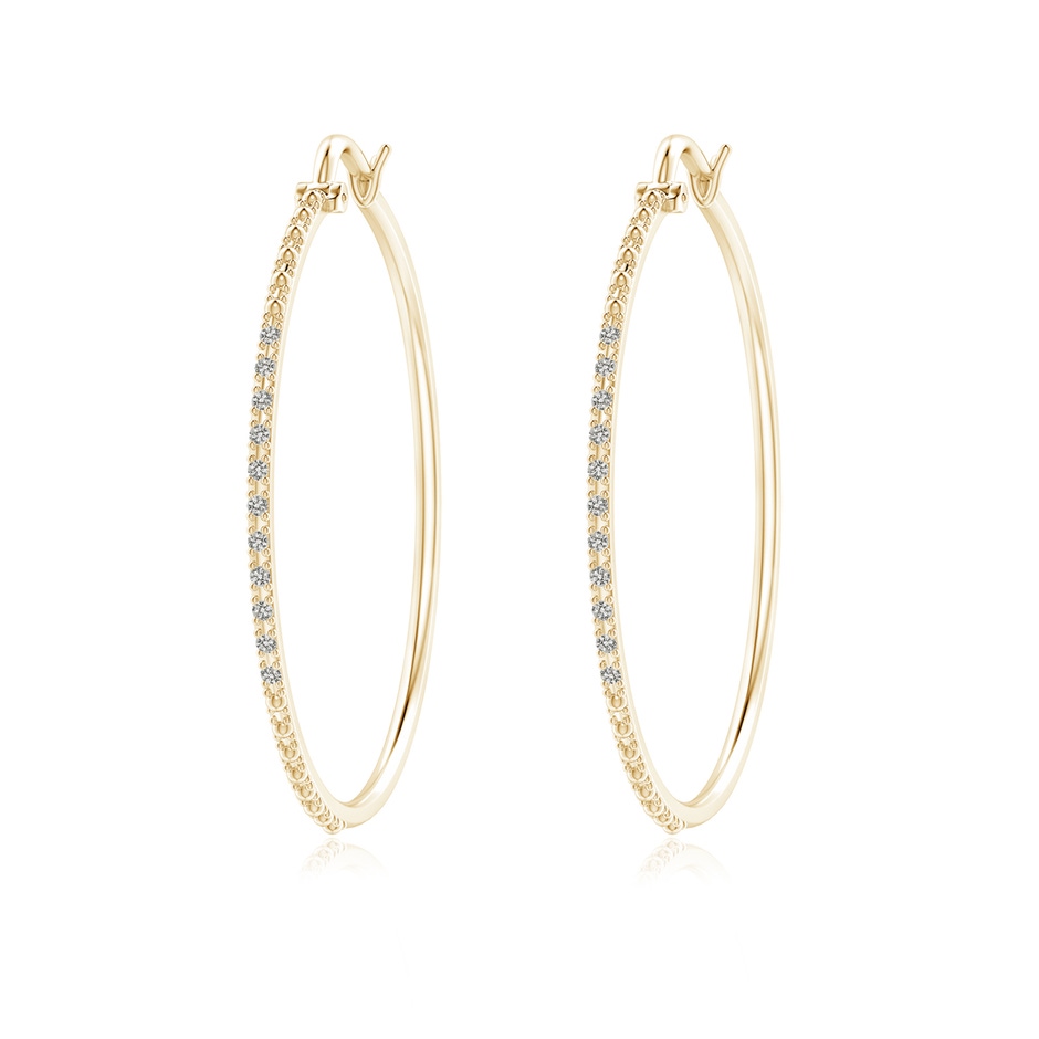 1.3mm KI3 Classic Round Diamond Hoop Earrings in Yellow Gold 