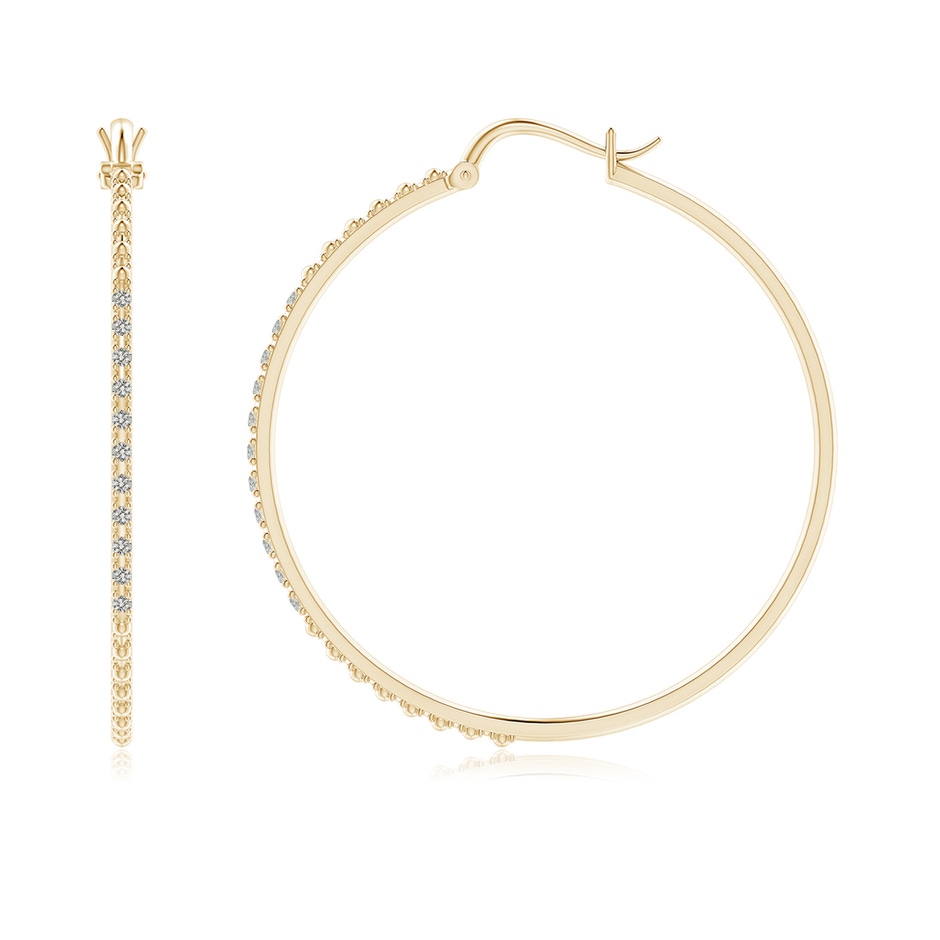 1.3mm KI3 Classic Round Diamond Hoop Earrings in Yellow Gold side-1