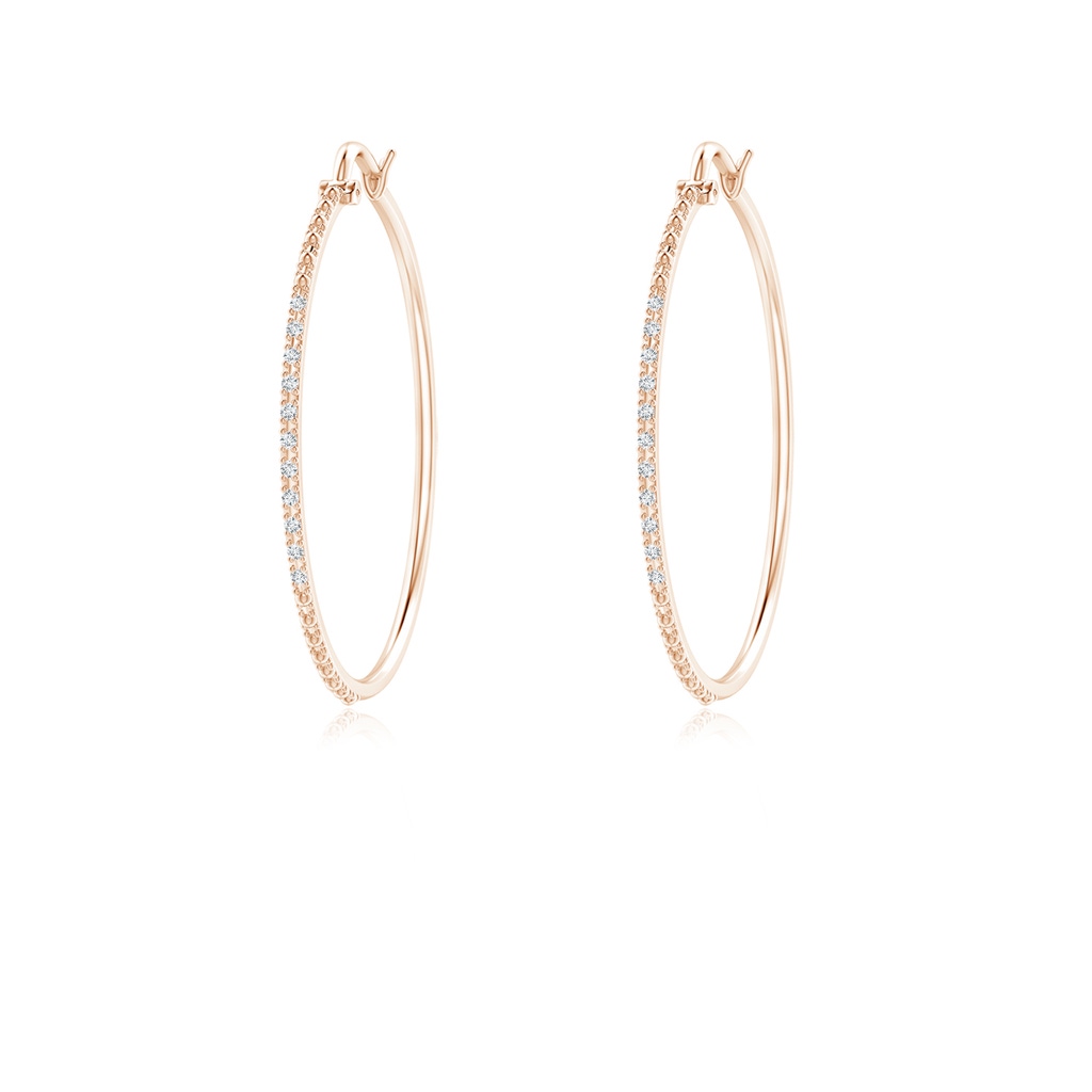 1mm GVS2 Classic Round Diamond Hoop Earrings in Rose Gold