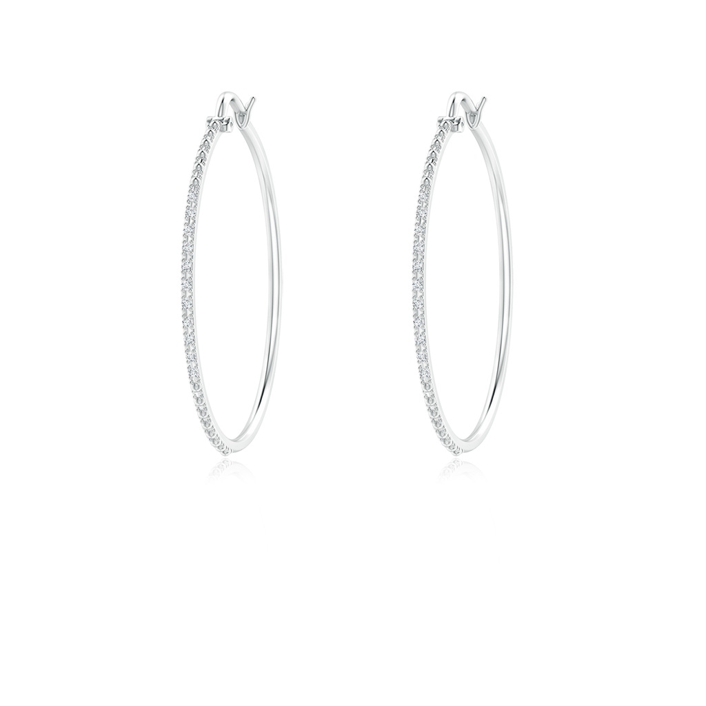 1mm GVS2 Classic Round Diamond Hoop Earrings in White Gold