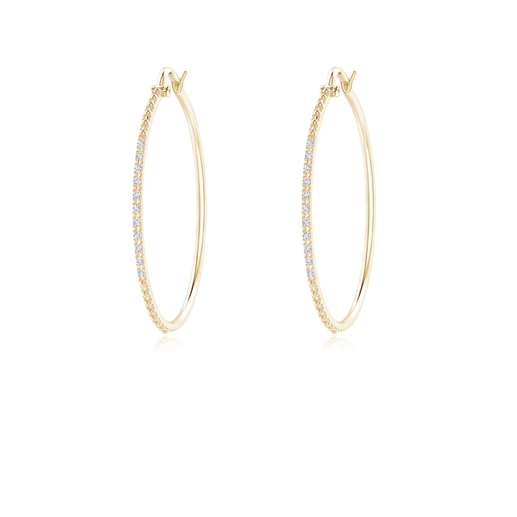 1mm GVS2 Classic Round Diamond Hoop Earrings in Yellow Gold