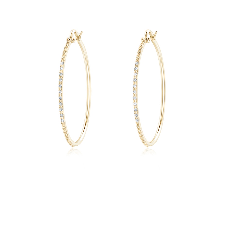 1mm GVS2 Classic Round Diamond Hoop Earrings in Yellow Gold 