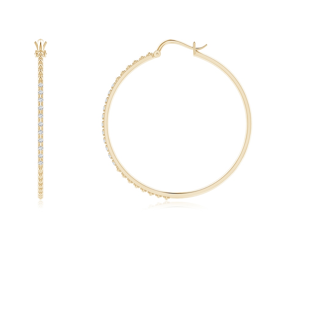 1mm GVS2 Classic Round Diamond Hoop Earrings in Yellow Gold Side-1