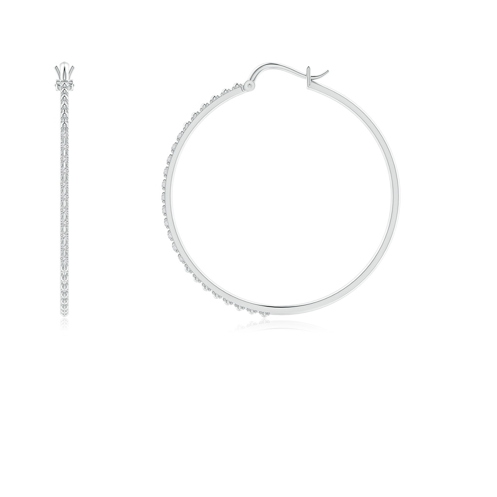 1mm HSI2 Classic Round Diamond Hoop Earrings in 9K White Gold Side-1