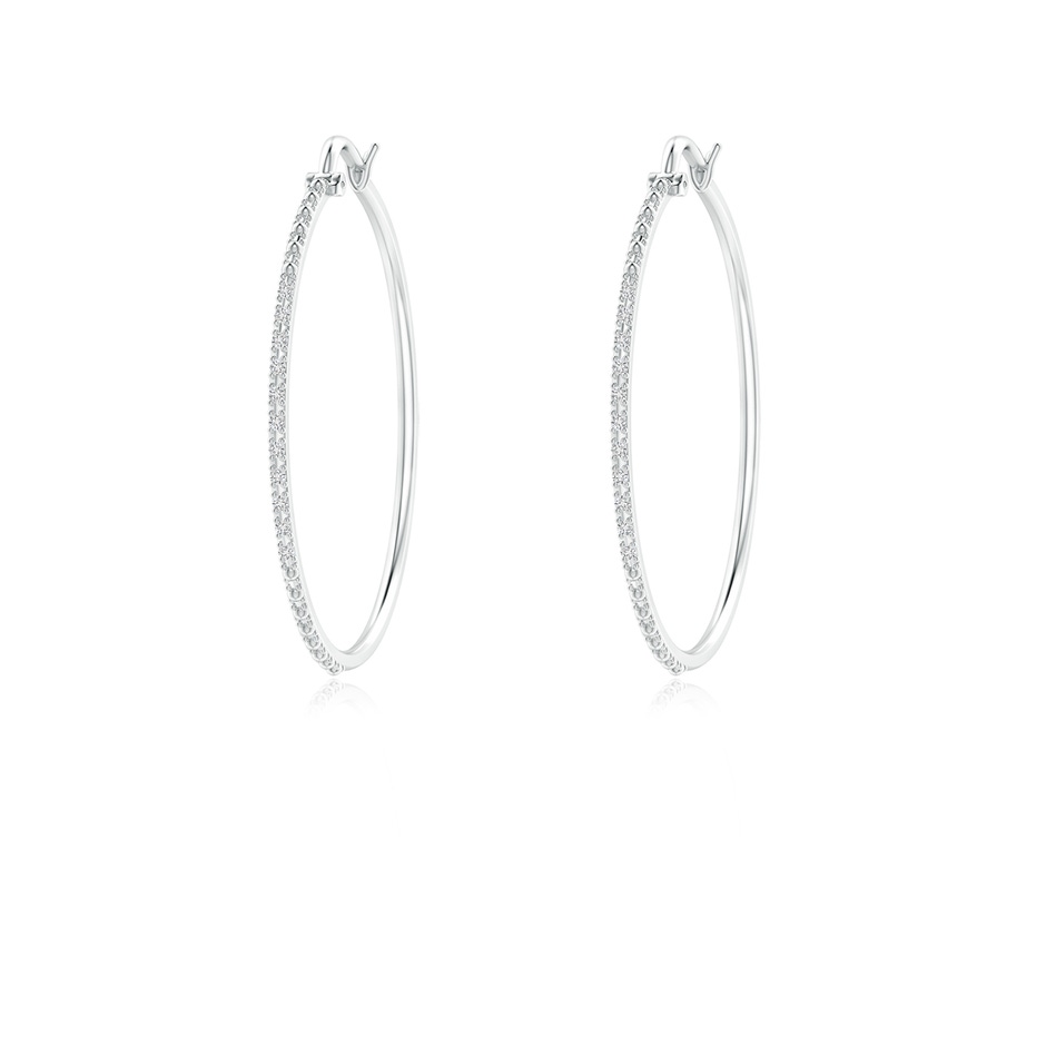 1mm HSI2 Classic Round Diamond Hoop Earrings in P950 Platinum 