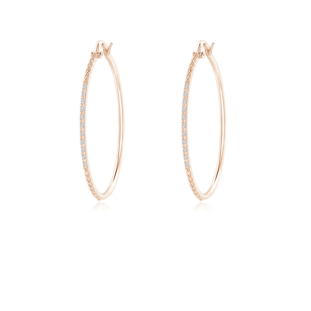 1mm HSI2 Classic Round Diamond Hoop Earrings in Rose Gold