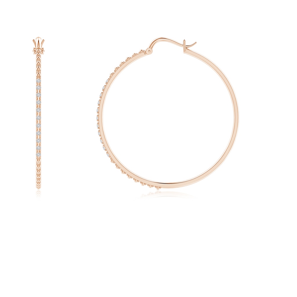 1mm HSI2 Classic Round Diamond Hoop Earrings in Rose Gold - side_1