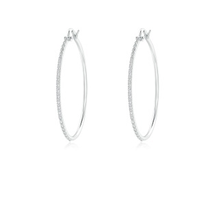 1mm HSI2 Classic Round Diamond Hoop Earrings in White Gold