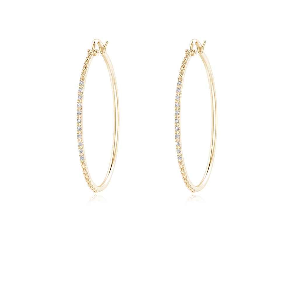 1mm HSI2 Classic Round Diamond Hoop Earrings in Yellow Gold