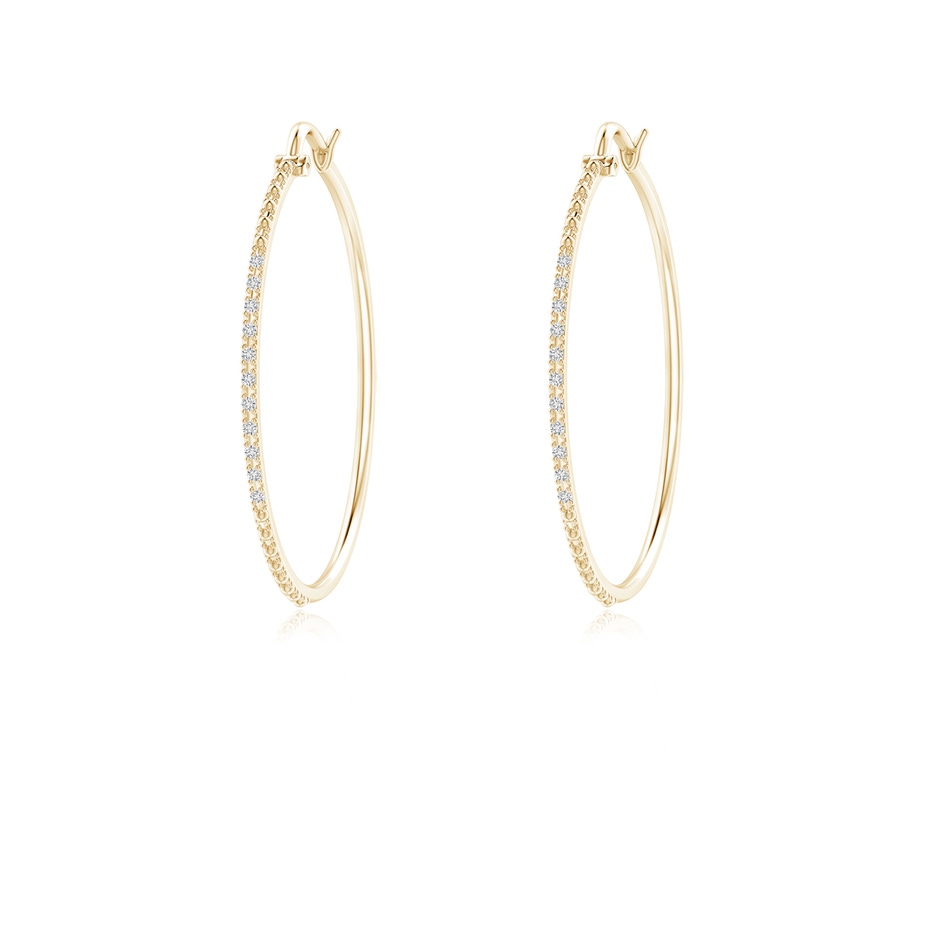 1mm HSI2 Classic Round Diamond Hoop Earrings in Yellow Gold 