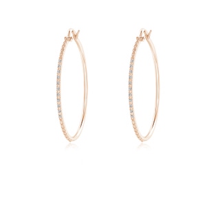 1mm IJI1I2 Classic Round Diamond Hoop Earrings in 9K Rose Gold