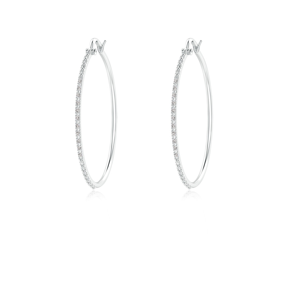 1mm IJI1I2 Classic Round Diamond Hoop Earrings in White Gold 