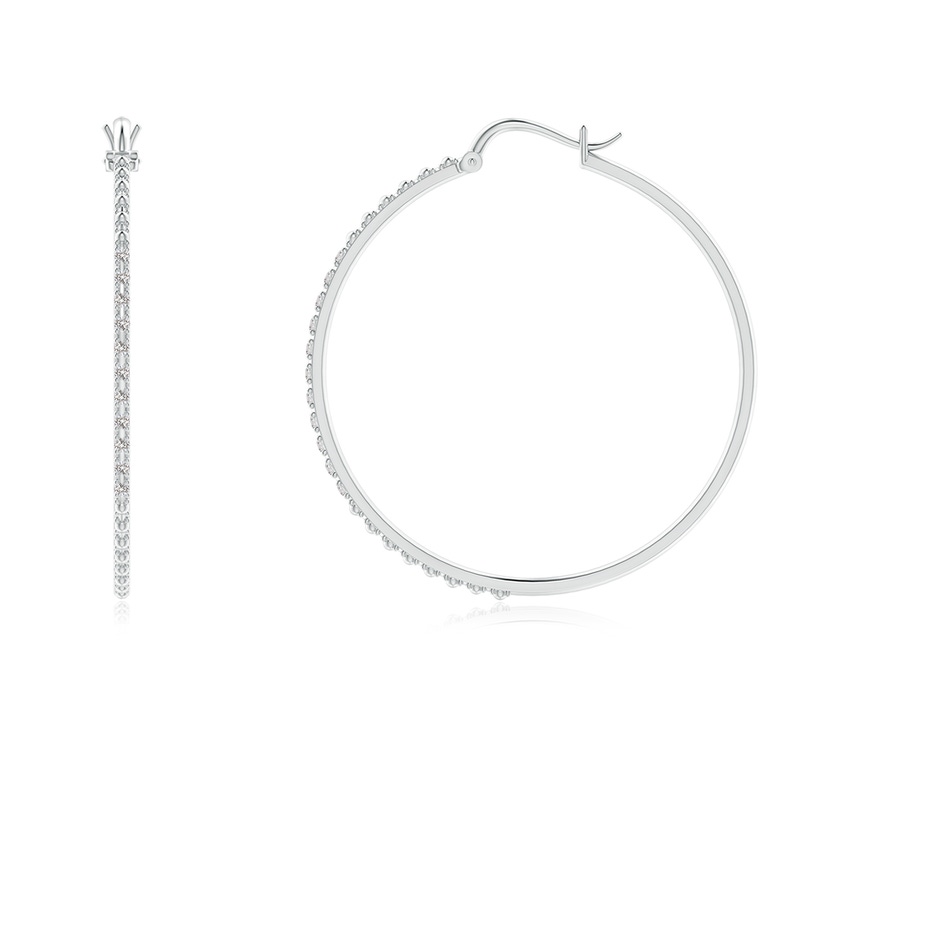 1mm IJI1I2 Classic Round Diamond Hoop Earrings in White Gold side-1
