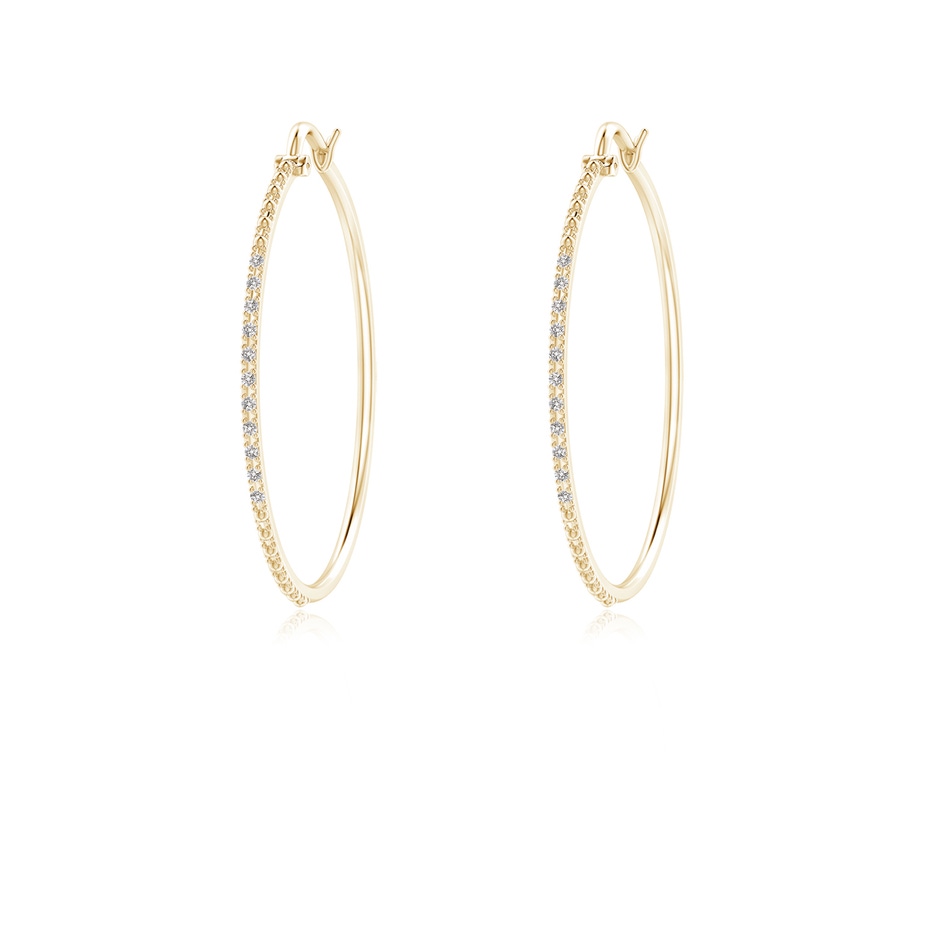 1mm IJI1I2 Classic Round Diamond Hoop Earrings in Yellow Gold 