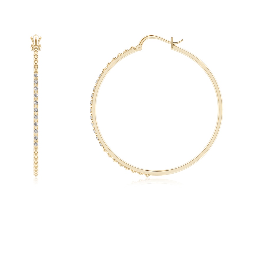 1mm IJI1I2 Classic Round Diamond Hoop Earrings in Yellow Gold side-1