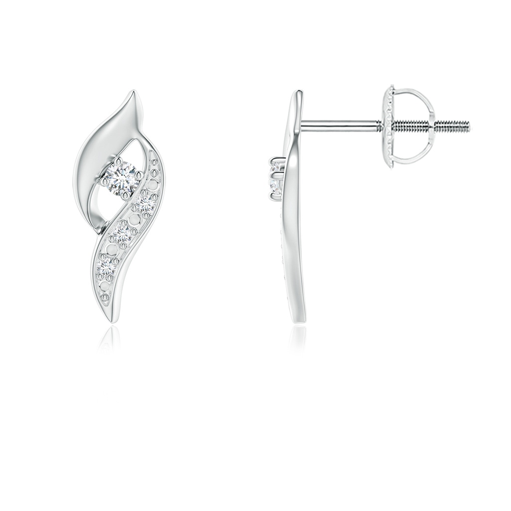 1.8mm GVS2 Diamond Shell Stud Earrings in P950 Platinum