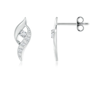 1.8mm GVS2 Diamond Shell Stud Earrings in S999 Silver