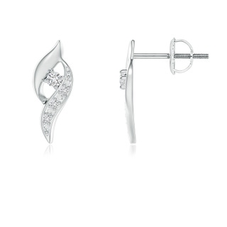 1.8mm HSI2 Diamond Shell Stud Earrings in White Gold