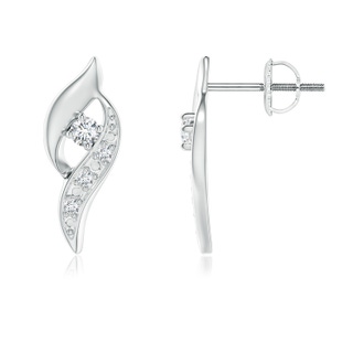 2.2mm GVS2 Diamond Shell Stud Earrings in P950 Platinum