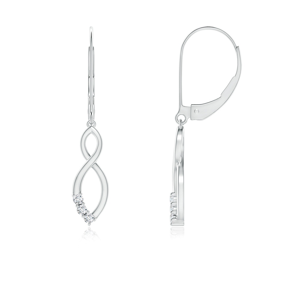 1.4mm GVS2 Diamond Infinity Drop Leverback Earrings in P950 Platinum