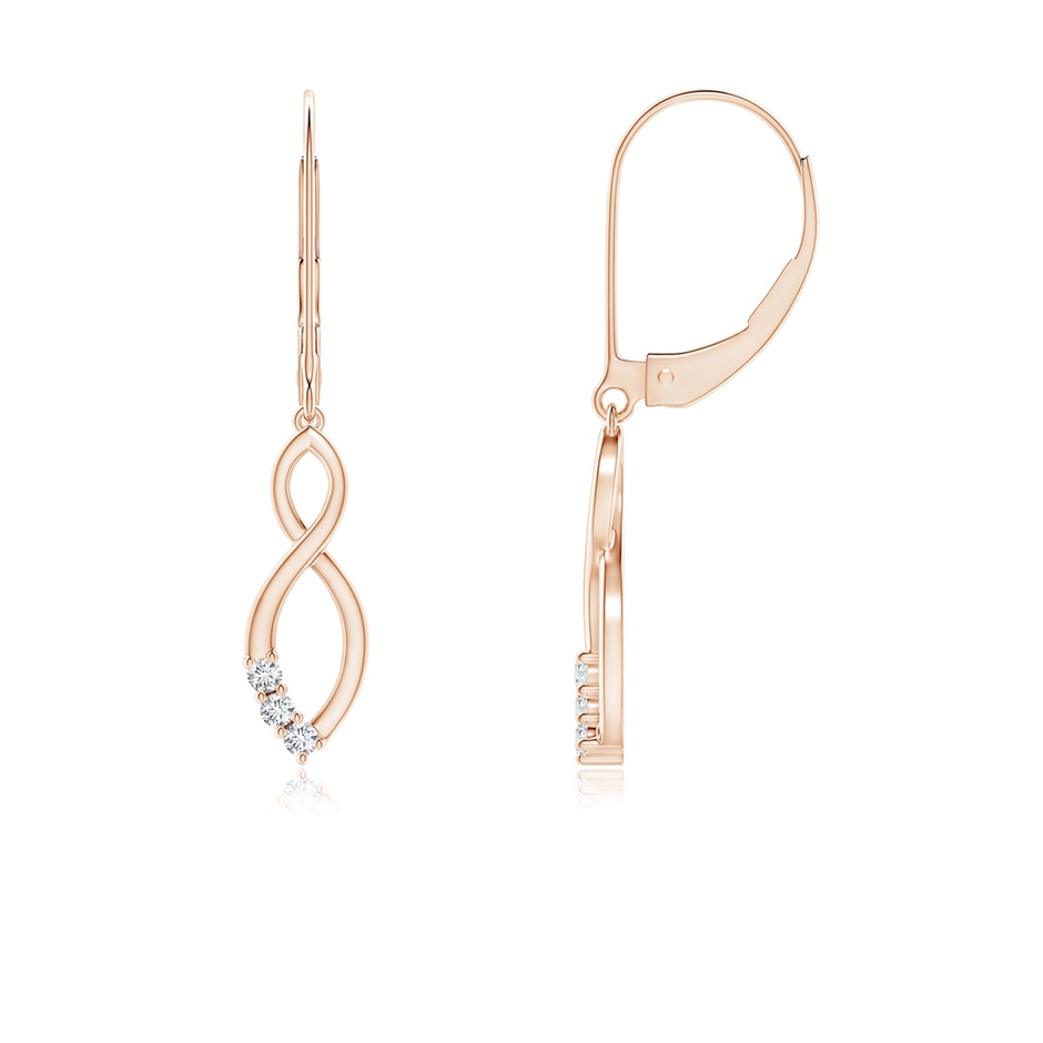 1.4mm GVS2 Diamond Infinity Drop Leverback Earrings in Rose Gold 