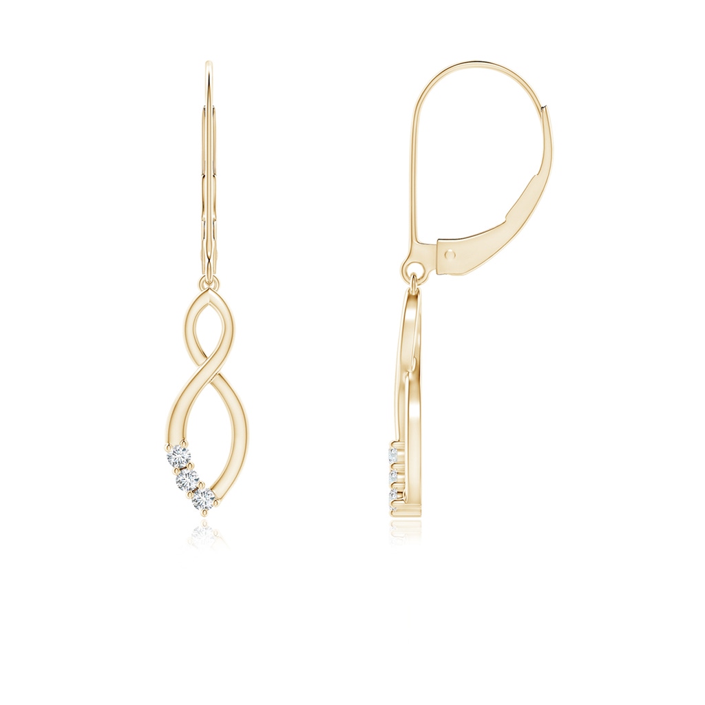 1.4mm GVS2 Diamond Infinity Drop Leverback Earrings in Yellow Gold