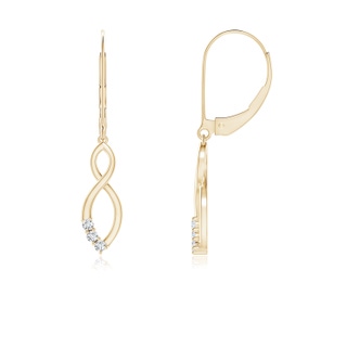 1.4mm GVS2 Diamond Infinity Drop Leverback Earrings in Yellow Gold