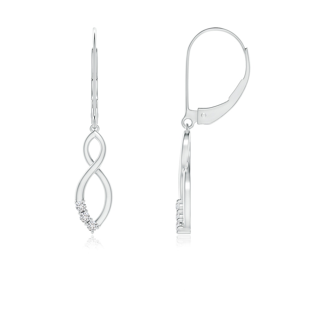 1.4mm HSI2 Diamond Infinity Drop Leverback Earrings in 10K White Gold