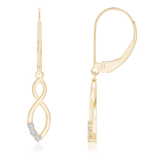 1.4mm HSI2 Diamond Infinity Drop Leverback Earrings in 9K Yellow Gold