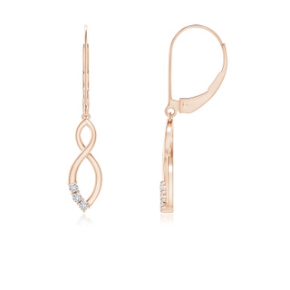1.4mm HSI2 Diamond Infinity Drop Leverback Earrings in Rose Gold