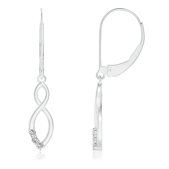 1.4mm IJI1I2 Diamond Infinity Drop Leverback Earrings in 9K White Gold 