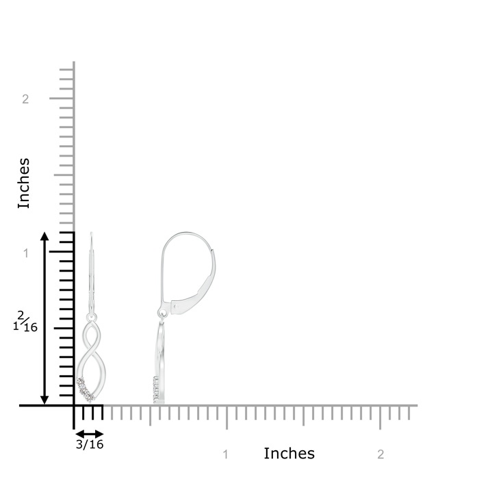 1.4mm IJI1I2 Diamond Infinity Drop Leverback Earrings in 9K White Gold product image