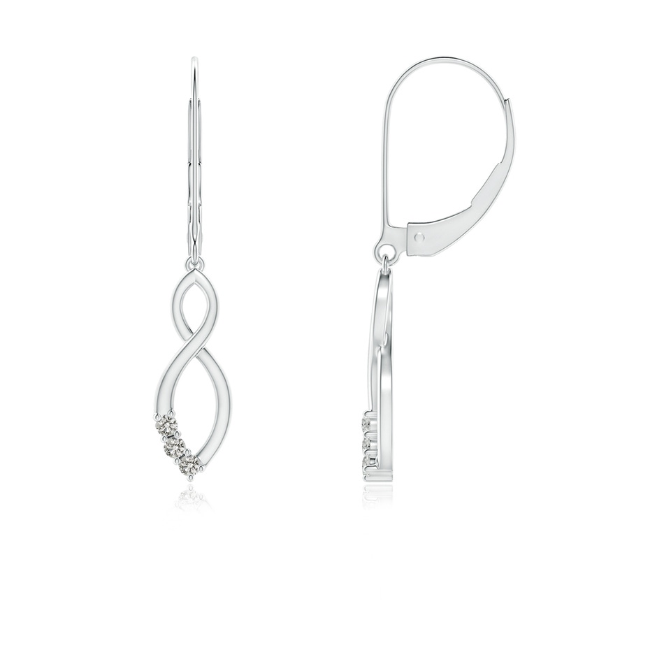 1.4mm KI3 Diamond Infinity Drop Leverback Earrings in White Gold 