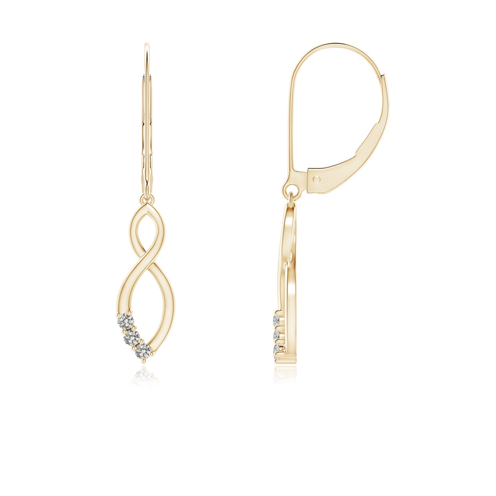 1.4mm KI3 Diamond Infinity Drop Leverback Earrings in Yellow Gold