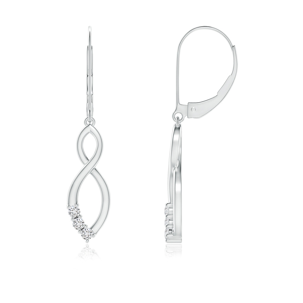 1.8mm HSI2 Diamond Infinity Drop Leverback Earrings in White Gold