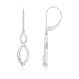 2mm GVS2 Diamond Infinity Drop Leverback Earrings in P950 Platinum