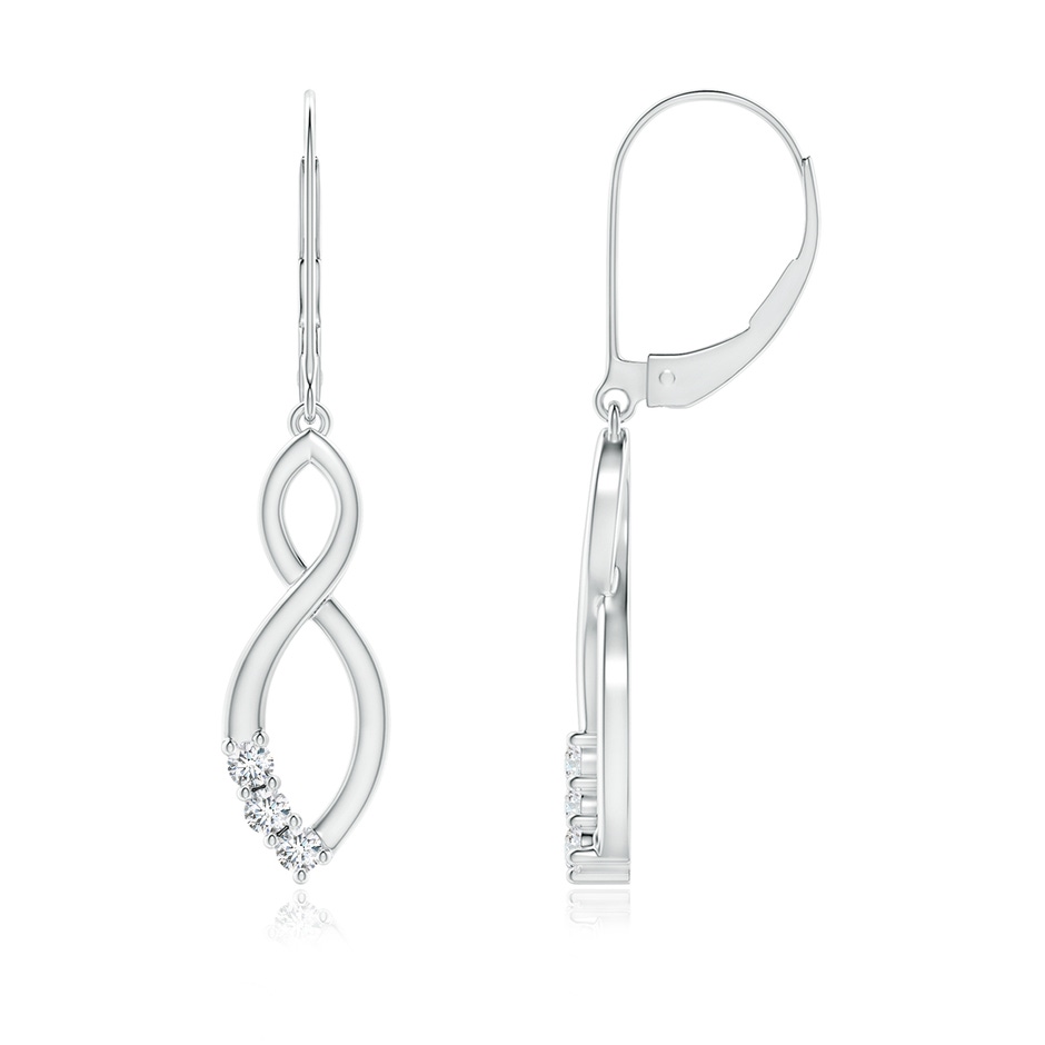 2mm GVS2 Diamond Infinity Drop Leverback Earrings in P950 Platinum 