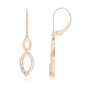 2mm GVS2 Diamond Infinity Drop Leverback Earrings in Rose Gold