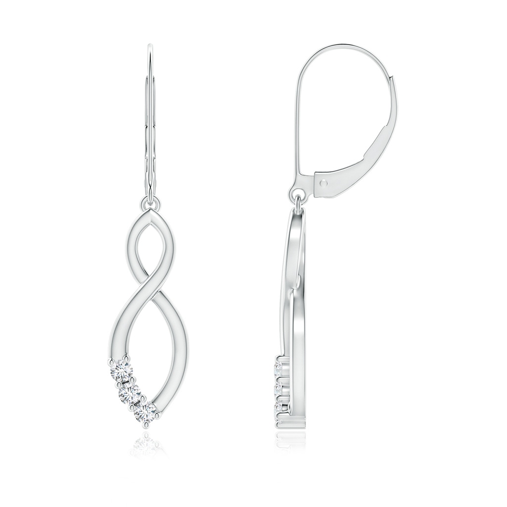 2mm GVS2 Diamond Infinity Drop Leverback Earrings in White Gold